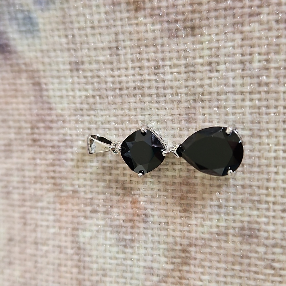 Black Spinel Sterling Silver Pendant